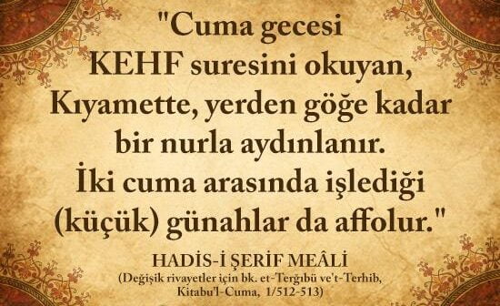 Cuma gÃ¼nÃ¼ kehf suresi okumak ile ilgili gÃ¶rsel sonucu