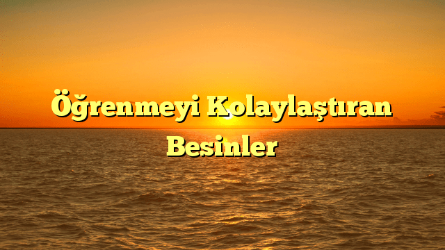 Öğrenmeyi Kolaylaştıran Besinler